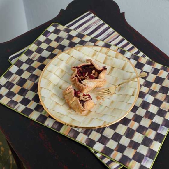 Mackenzie-Childs Courtly Check & Stripe Reversible Placemats Set of 4 NWT - Picture 6 of 11